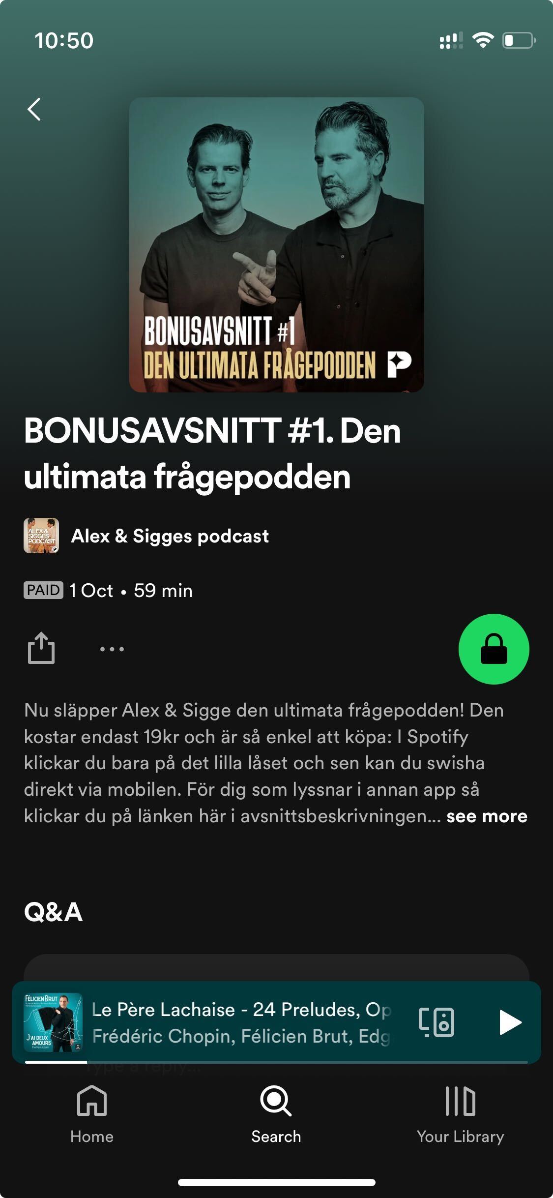 Spotify padlock icon
